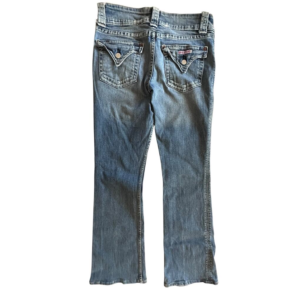 VTG Hudson Y2K Low Rise Bootcut Flap Pocket Light Wash Jeans Size 30 Made in USA - Picture 5 of 12